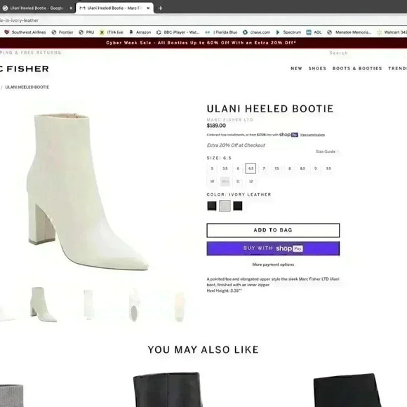 Marc Fisher Ulani Heeled Bootie for Women - Size 6.5.BRAND NEW (SAVE $70.00) - Picture 2 of 6